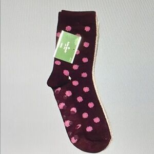 kate spade Burgundy and Pink Polka Dot Socks